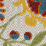 Nourison Aloha Indoor/Outdoor Ivory/Multi 2'8" x 4' Area -Rug, Easy -Cleaning, Non Shedding, Bed Room, Living Room, Dining Room, Backyard, Deck, Patio (3x4)