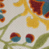 Nourison Aloha Indoor/Outdoor Ivory/Multi 2'8" x 4' Area -Rug, Easy -Cleaning, Non Shedding, Bed Room, Living Room, Dining Room, Backyard, Deck, Patio (3x4)