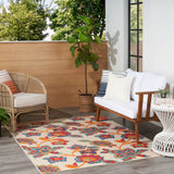 Nourison Aloha Indoor/Outdoor Modern Multicolor 3'6" x 5'6" Area Rug, Easy Cleaning, Non Shedding, Bed Room, Living Room, Dining Room, Kitchen (4x6)