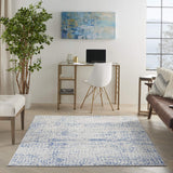 Nourison Whimsicle Abstract Grey Blue 4' x 6' Area Rug, Easy Cleaning, Non Shedding, Bed Room, Living Room, Dining Room, Kitchen (4x6)