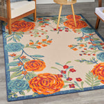 Nourison Aloha 4' x 6' Ivory Multicolor Fabric Outdoor Area Rug (4' x 6')
