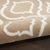 Nourison Jubilant Contemporary Taupe 5'3" x 7'3" Area Rug, Easy Clean, Non Shedding, Bed Room, Living Room, Dining Room, Kitchen (5x7)