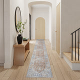 Nourison Timeless Classics Center medallion Blue Multicolor 2'2" x 8' Area -rug, Easy -cleaning, Non Shedding, Bed Room, Living Room, Dining Room, Kitchen (2x8)