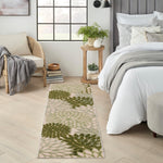Nourison Aloha Indoor/Outdoor Ivory Green 2' x 6' Area Rug, Easy Cleaning, Non-Shedding, Bed Room, Living Room, Dining Room, Backyard, Patio, Deck (2x6)