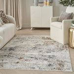Nourison Glam Modern Grey Multicolor 3'11" x 5'11" Area -Rug, Easy -Cleaning, Non Shedding, Bed Room, Living Room, Dining Room, Kitchen (4x6)