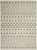 Nourison Grafix Moroccan Ivory/Grey 5'3" x 7'3" Area Rug, Easy Cleaning, Non Shedding, Bed Room, Living Room, Dining Room, Kitchen (5x7)