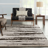 Nourison Textured Contemporary Abstract Grey/Ivory 2'2" x 7'6" Area -Rug, Easy -Cleaning, Non Shedding, Bed Room, Living Room, Dining Room, Kitchen (2x8)