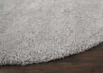 Nourison Malibu Shag Solid Silver Grey 6'7" x ROUND Area-Rug, Easy-Cleaning, Non Shedding, Bed Room, Living Room, Dining Room, Kitchen (7 Round)