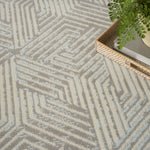 Nourison Grafix Geometric Grey 5'3" x 7'3" area-rug, easy-clean, Non Shedding, Bed Room, Living Room, Dining Room, Kitchen (5x7)