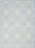 Nourison Jubilant Floral Ivory/Light Blue 4' x 6' Area-Rug, Easy-Cleaning, Non Shedding, Bed Room, Living Room, Dining Room, Kitchen (4x6)