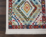 Nourison Transitional Decor Transitional White 2'2'' x 7'9'' Area-Rug, Easy-Cleaning, Non Shedding, Bed Room, Living Room, Dining Room, Kitchen (2x8)