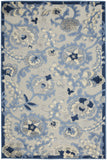 Nourison Aloha Indoor/Outdoor Blue/Grey 3' x 5' Area Rug, Easy Cleaning, Non Shedding, Bed Room, Living Room, Dining Room, Backyard, Deck, Patio (3x5)