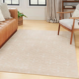 Nourison Essentials Indoor/Outdoor Ivory Beige 4' x 6' Area Rug, Easy Cleaning, Non Shedding, Bed Room, Living Room, Dining Room, Backyard, Deck, Patio (4x6)