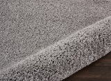 Nourison Malibu Shag Solid Silver Grey 3'11" x 5'11" Area-Rug, Easy-Cleaning, Non Shedding, Bed Room, Living Room, Dining Room, Kitchen (4x6)