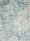Nourison Astra Machine Washable Abstract Blue Ivory 5'3" x 7' Area -Rug, Easy -Cleaning, Non Shedding, Bed Room, Living Room, Dining Room, Kitchen (5x7)