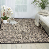 Nourison Caribbean Transitional Ivory/Charcoal 2'3" x 7'6" Area -Rug, Easy -Cleaning, Non Shedding, Bed Room, Living Room, Dining Room, Kitchen (2x7)
