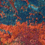 Nourison Celestial Red/Blue Atlantic 4' x Round Area -rug, Contemporary, Abstract, Easy -cleaning, Non Shedding, Bed Room, Living Room, Dining Room, Kitchen, (4' Round)