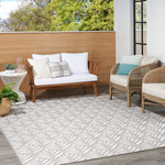 Nourison Aloha Indoor/Outdoor Grey 3'6" x 5'6" Area Rug, Easy Cleaning, Non Shedding, Bed Room, Living Room, Dining Room, Kitchen (4x6)