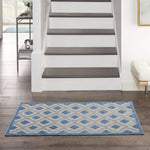 Nourison Aloha Indoor/Outdoor Blue/Grey 2'8" x 4' Area Rug, Easy Cleaning, Non Shedding, Bed Room, Living Room, Dining Room, Deck, Backyard, Patio (3x4)