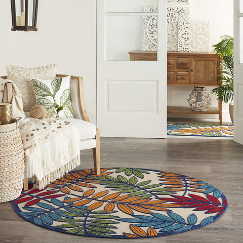 Nourison Aloha Indoor/Outdoor Multicolor 4' x ROUND Area Rug (4 Round)