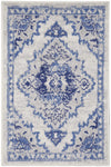 Nourison Whimsicle Vintage Ivory Blue 2' x 3' Area Rug, Easy Cleaning, Non Shedding, Bed Room, Living Room, Dining Room, Kitchen (2x3)