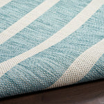 Nourison Positano Indoor/Outdoor Aqua Ivory 4' x 6' Area -Rug, Easy -Cleaning, Non Shedding, Bed Room, Living Room, Dining Room, Deck, Backyard, Patio (4x6)