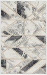 Nourison Elation Abstract Ivory/Grey 2' x 3' Area -Rug, Easy -Cleaning, Non Shedding, Bed Room, Living Room, Dining Room, Kitchen (2x3)