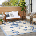 Nourison Aloha 4' x 6' Blue Gray Fabric Contemporary Area Rug (4' x 6')