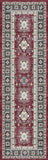 Nourison Fulton Traditional Red 2'3" x 7'6" Area Rug, Easy Clean, Non Shedding, Bed Room, Living Room, Dining Room, Kitchen (2x8)