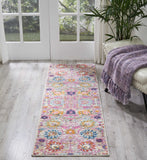 Nourison Passion Silver 1'10" x 6' Area Rug, Boho, Moroccan, Bed Room, Living Room, Dining Room, Kitchen, Easy Cleaning, Non Shedding, (6' Runner)