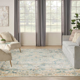 Nourison Home Astra Machine Washable 7' x 9' Light Blue Area Rug