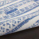 Nourison Whimsicle Tribal Ivory Blue 4' x 6' Area Rug, Easy Cleaning, Non Shedding, Bed Room, Living Room, Dining Room, Kitchen (4x6)