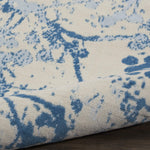 Nourison Jubilant Abstract Ivory/Blue 2' x 4' Area Rug, Easy Cleaning, Non Shedding, Bed Room, Living Room, Dining Room, Kitchen (2x4)