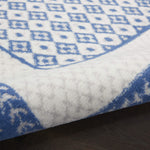 Nourison Whimsicle Geometric Ivory Blue 4' x 6' Area Rug, Easy Cleaning, Non Shedding, Bed Room, Living Room, Dining Room, Kitchen (4x6)