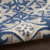 Nourison Aloha Indoor/Outdoor Blue 2'8" x 4' Area Rug, Easy Cleaning, Non Shedding, Bed Room, Living Room, Dining Room, Backyard, Deck, Patio (3x4)