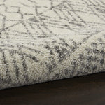 Nourison Passion Geometric Ivory/Grey 5'3" x 7'3" Area Rug, Easy Clean, Non Shedding, Bed Room, Living Room, Dining Room, Kitchen (5x7)