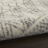 Nourison Passion Geometric Ivory/Grey 5'3" x 7'3" Area Rug, Easy Clean, Non Shedding, Bed Room, Living Room, Dining Room, Kitchen (5x7)