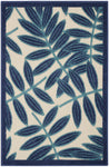 Nourison Aloha Indoor/Outdoor Navy 2'8" x 4' Area Rug, Easy Cleaning, Non Shedding, Bed Room, Living Room, Dining Room, Backyard, Deck, Patio (3x4)