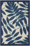 Nourison Aloha Indoor/Outdoor Navy 2'8" x 4' Area Rug, Easy Cleaning, Non Shedding, Bed Room, Living Room, Dining Room, Backyard, Deck, Patio (3x4)