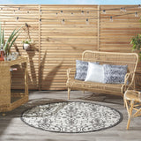 Nourison Garden Party Ivory/Charcoal 5' Round Area Rug, 5'3" x Round