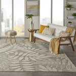 Nourison Aloha Indoor/Outdoor Natural 9'6" x 13' Area Rug, Easy Cleaning, Non Shedding, Bed Room, Living Room, Dining Room, Backyard, Deck, Patio (10x13)