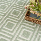 Nourison Casual Green 5'3" x 7' Area Rug Easy Clean, Non Shedding, Bed Room, Living Room, Dining Room, Kitchen (5' x 7')