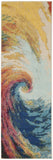 Nourison Celestial Multicolor Wave 2' x 6' Area Rug, Abstract, Spiral, Bed Room, Living Room, Dining Room, Kitchen, Easy Cleaning, Non Shedding, (6' x Runner)