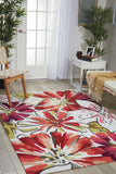 Nourison Fantasy Floral Ivory 1'9'' x 2'9'' Area-Rug, Easy-Cleaning, Non Shedding, Bed Room, Living Room, Dining Room, Kitchen (2x3)