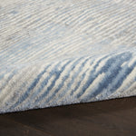 Nourison Solace Modern Abstract Ivory/Grey/Blue 2'3" x 7'3" Area Rug, Easy Cleaning, Non Shedding, Bed Room, Living Room, Dining Room, Kitchen, (7' Runner)