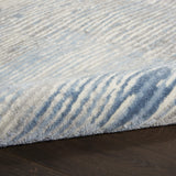 Nourison Solace Modern Abstract Ivory/Grey/Blue 2'3" x 7'3" Area Rug, Easy Cleaning, Non Shedding, Bed Room, Living Room, Dining Room, Kitchen, (7' Runner)