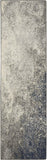 Nourison Passion Charcoal/Ivory 2'2'' x 7'6'' Area-Rug, Modern, Abstract, Easy-Cleaning, Non Shedding, Bed Room, Living Room, Dining Room, Kitchen, (8' Runner)