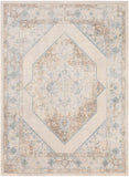 Nourison Astra Machine Washable Ivory Blue 5'3" x 7' Area Rug, Easy Clean, Non Shedding, Bed Room, Living Room, Dining Room, Kitchen (5' x 7')