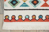 Nourison Tribal Decor Traditional Colorful White Area Rug 5 Feet 3 Inches by 7 Feet 6 Inches, 5'3"X7'6"