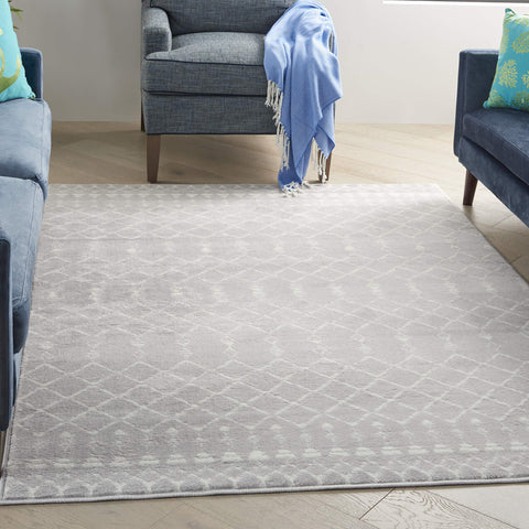 Nourison Whimsicle Moroccan Grey 5' x 7' Area Rug, Easy Cleaning, Non Shedding, Bed Room, Living Room, Dining Room, Kitchen (5x7)